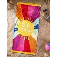Catherine Lansfield Hello Summer 100% Cotton Beach Towel