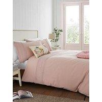 Catherine Lansfield Broderie Anglaise Duvet Set - Blush