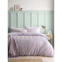 Catherine Lansfield Heatset Wave Duvet Set - Lilac