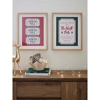 Very Home Set Of 2 North Pole Ticket Wall Art - Fsc Certified