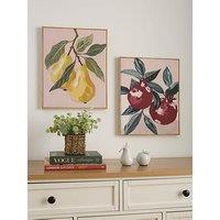 Very Home Set Of 2 Fruit Print On Textured Canvas - Fsc Certified
