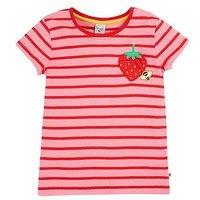 Frugi Girls Camille Applique T-Shirt - Pink