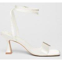 Quiz Bridal White Flared Heels