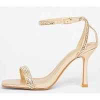 Quiz Gold Diamante High Heels