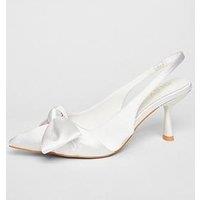 Quiz Bridal White Slingback Court Heels