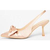 Quiz Champagne Sling Back Bow Court Heel