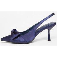 Quiz Navy Sling Back Bow Court Heel