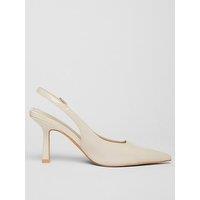 Quiz Nude Patent Sling Back Court Heel