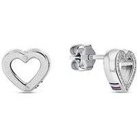 Tommy Hilfiger Toggle Heart Ladies Earrings Silver