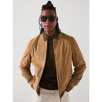Mango Andrea Smart Suede Leather Jacket - Beige