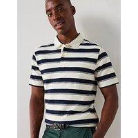Mango Eliot Casual Striped Polo Shirt - Navy
