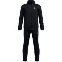 Under Armour Junior Boys Icon Knit Tracksuit - Black - Black / Castlerock / White