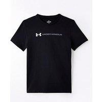 Under Armour Junior Boys Logo Wordmark T-Shirt - Black