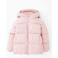 Mini V By Very Girls Padded Hooded Shower Resistant Coat - Pink