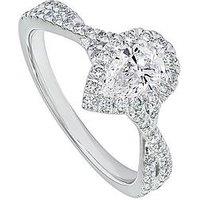 Created Brilliance Alice 9Ct White Gold 1Ct Tw Lab Grown Diamond Pear Halo Engagement Ring