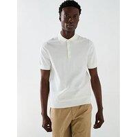 Mango Arranona Short Sleeve Knitted Polo Shirt - Beige