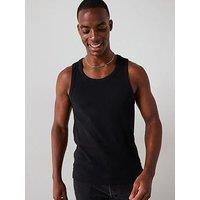 Mango Delta Casual Ribbed Vest - Black