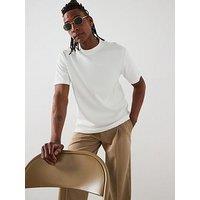 Mango Olive Smart Ribbed Heavyweight Short Sleeve Crew Neck T-Shirt - Beige