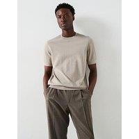Mango Arraona Essentials Knitted Short Sleeve T-Shirt - Beige