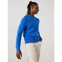 Mango Sala Essentials Textured Crew Neck Long Sleeve Knitted Jumper - Light Blue