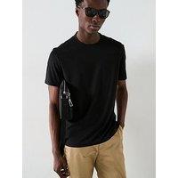 Mango Puglia Performance Fabric Crew Neck Short Sleeve T-Shirt - Black