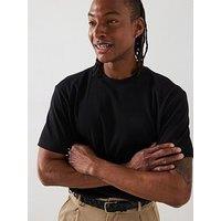 Mango Olive Smart Ribbed Heavyweight Short Sleeve Crew Neck T-Shirt - Black