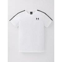 Under Armour Junior Boys Icon Taped T-Shirt - White