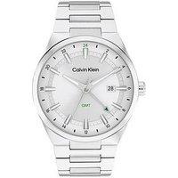 Calvin Klein Distinguish Gmt Men'S Watch Silver