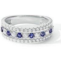 Created Brilliance Colette 9Ct White Gold 0.74Ct Tw Lab Grown Diamonds And Created Sapphire Band Ring