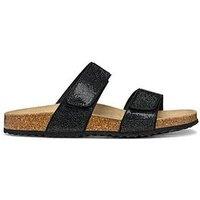 Geox Brionia R Double Strap Sandal - Black