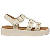 Geox Camalei Studded Flatform Sandals - Cream