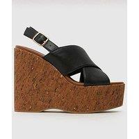 Schuh Valentina Cork Wedges - Black