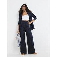 River Island Baggy Wide Leg Jeans - Blue