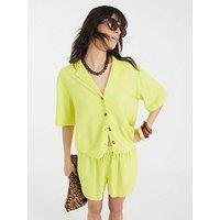 River Island Boxy Linen Shirt - Yellow