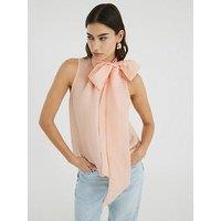 River Island Pussybow Neck Tie Blouse - Pink