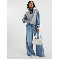 River Island Petite Wide Leg Jean - Light Denim