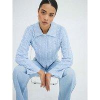 River Island Texture Collar Jacket - Light Blue