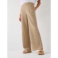 V By Very Wide Leg High Waisted Textured Trousers