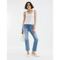 River Island Houston Crop Bootcut Denim Jean- Blue