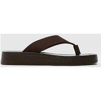 Schuh Tanisha Toe Post Suede Sandal - Brown