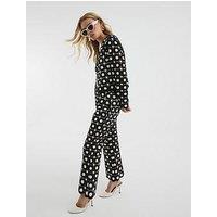 River Island Petite Crochet Flared Trousers - Black