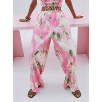 River Island Linen Trouser - Pink