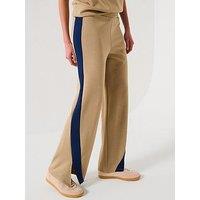 V By Very Side Stripe Wide Leg Trousers - Taupe