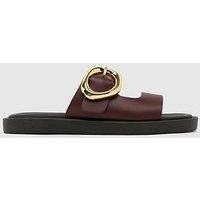 Schuh Teela Leather Buckle Sandals - Burgundy - Dark Red