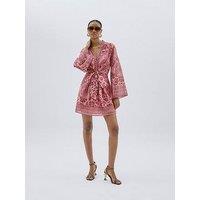 River Island Tie Front Mini Dress - Pink