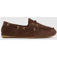 Schuh Lyanna Suede Flat Boat Shoes - Brown