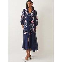 Monsoon Emani Tea Dress - Navy