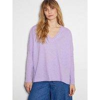 Monsoon Vicki V Neck Jumper - Purple