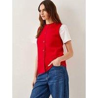 Monsoon Shaw Sleeveless Knit Jumper - Red