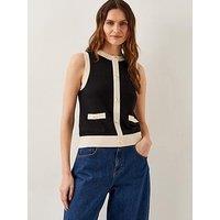 Monsoon Sala Sleeveless Knit Jumper - Black
